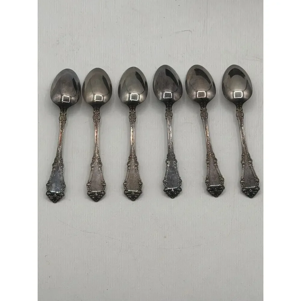 Vintage 1847 Rogers Bros Silverplate Teaspoons Set 6 in Myers/Franks Boston Case